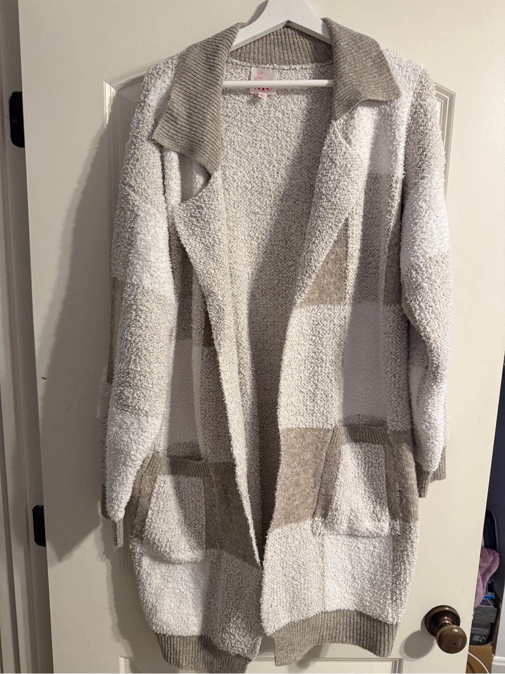 So Me Cream Textured Plush Open-Front Cardigan